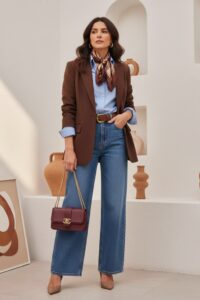 Chic Brown Coats_ Timeless Blazer & Jeans Looks